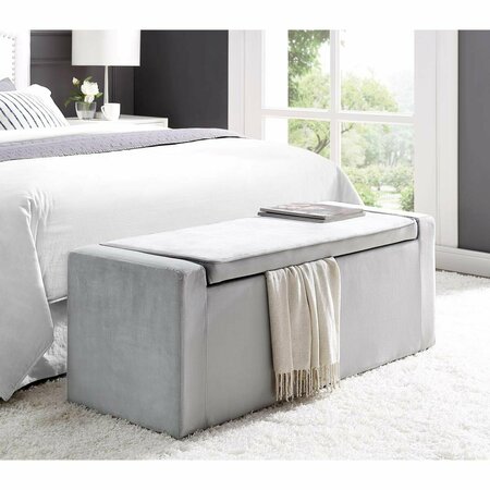 COMFORTCORRECT Jake Velvet  Upholstered Shoe Storage Bench - Grey CO3640057